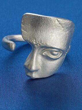 Phantom’s Whisper Ring –  Statement Ring, Adjustable Silver Tone Band NWT